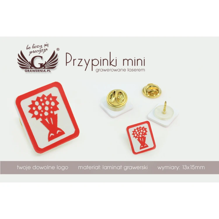 Mini Pins/Badges with Your Logo - Laser Engraving - PS008