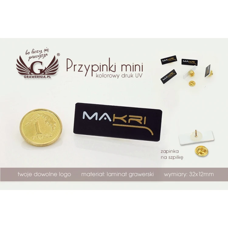Mini Pins/Badges with Your Logo - UV Color Print - PS009