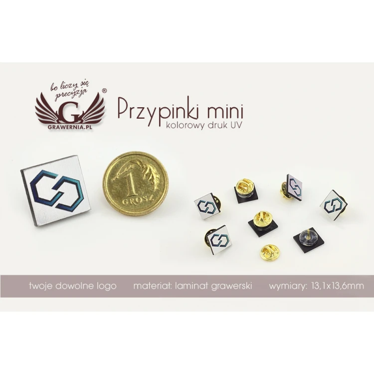 Mini Pins/Badges with Your Logo - UV Color Print - PS010