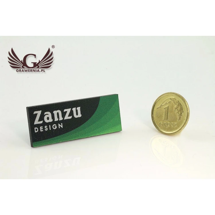 Mini Pins/Badges with Your Logo - UV Color Print - Size 35x14mm - PS012