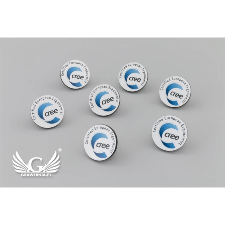 Mini Pins/Badges with Your Logo - UV Color Print - 19mm Diameter - PS013