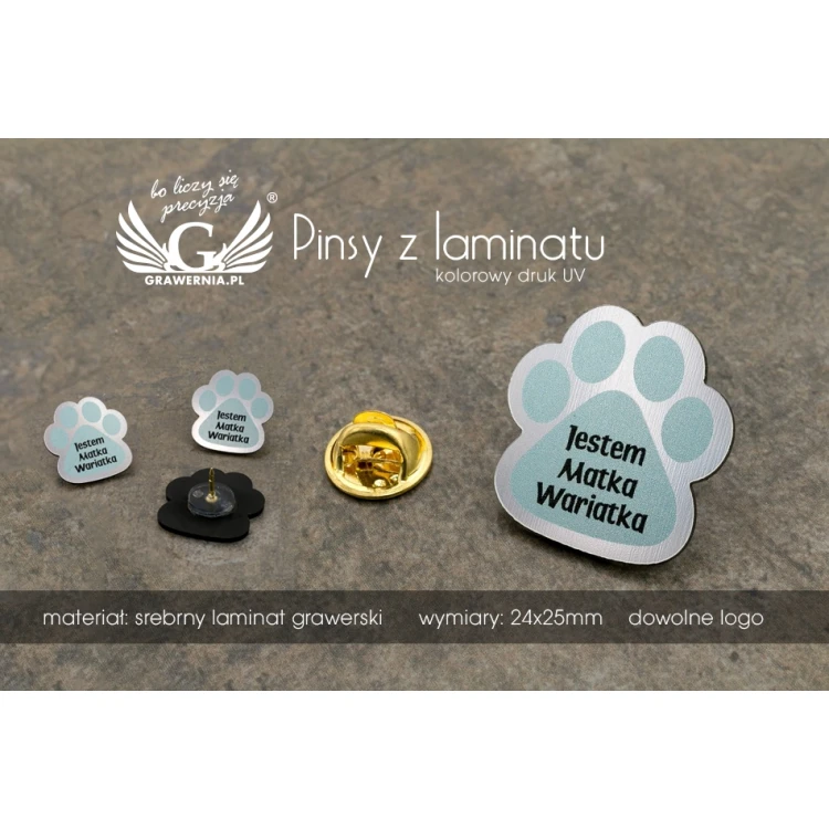 Mini Pins/Badges with Your Logo - size: 24x25mm - colorful UV print - PS039