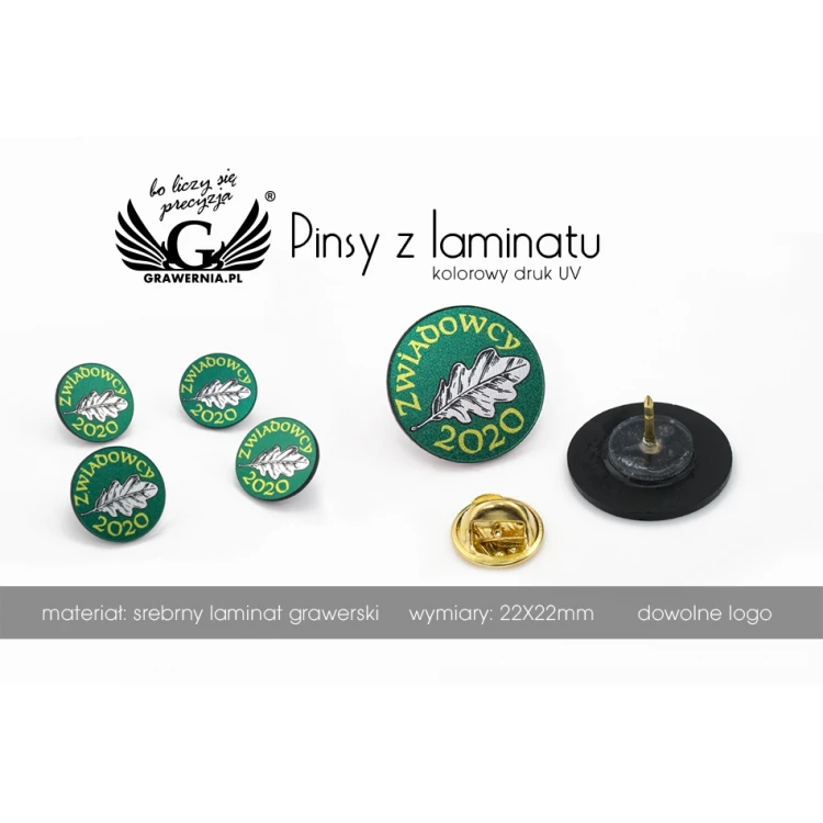 Mini Pins/Badges with Your Logo - size: 22x22mm - UV color print - PS040