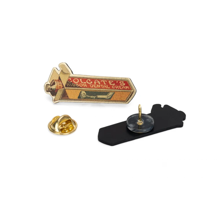 Mini Pins/Badges with Your Logo - size: 39x18mm - engraving laminate - PS047