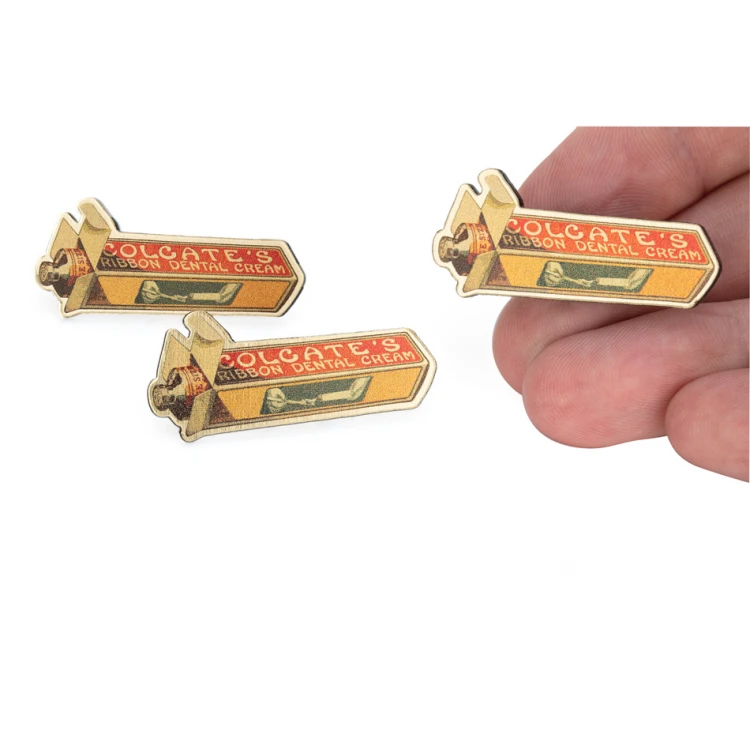 Mini Pins/Badges with Your Logo - size: 39x18mm - engraving laminate - PS047