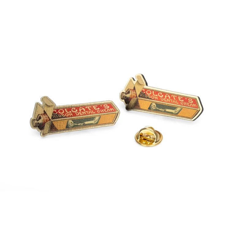 Mini Pins/Badges with Your Logo - size: 39x18mm - engraving laminate - PS047