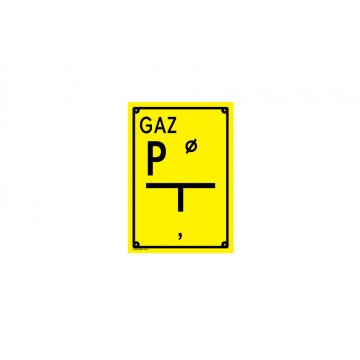 Measurement Point - Location Plate for Gas Pipeline - Size 140x200mm - PVC - UV Color Print - BHP103