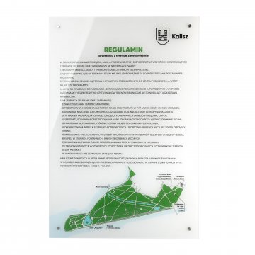 Rules and Regulations - Plexiglass Sign made of 5mm Transparent Acrylic with UV Print - SZ180 - Dimensions: 500x900mm