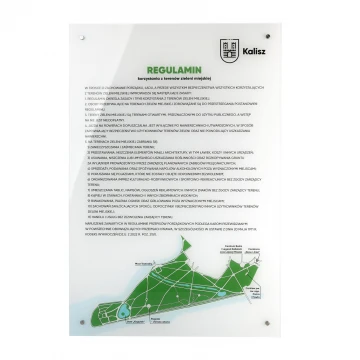 Rules and Regulations - Plexiglass Sign made of 5mm Transparent Acrylic with UV Print - SZ180 - Dimensions: 500x900mm