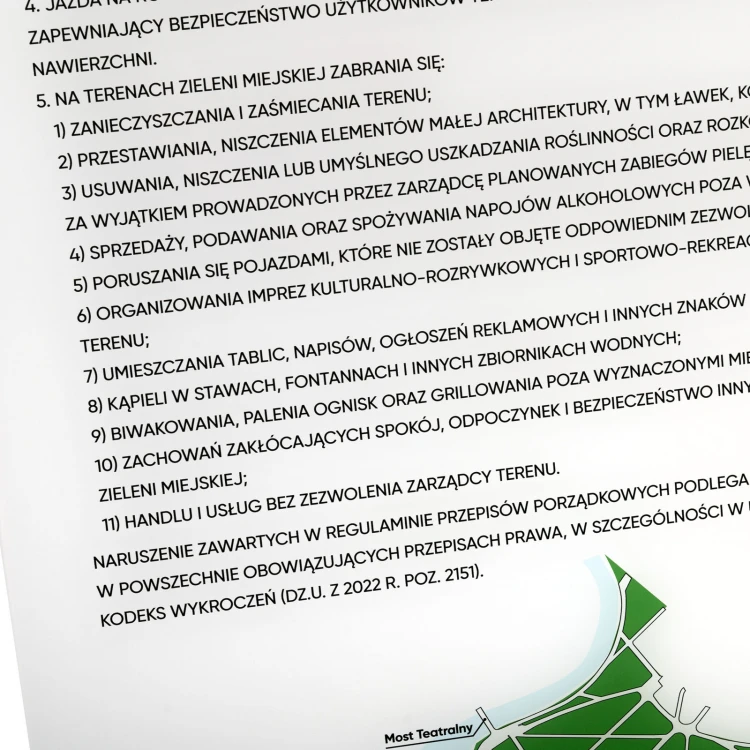 Rules and Regulations - Plexiglass Sign made of 5mm Transparent Acrylic with UV Print - SZ180 - Dimensions: 500x900mm