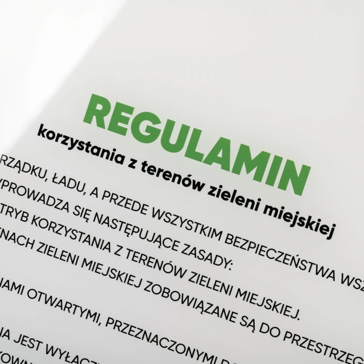 Rules and Regulations - Plexiglass Sign made of 5mm Transparent Acrylic with UV Print - SZ180 - Dimensions: 500x900mm