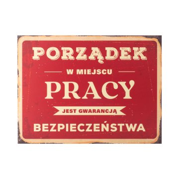 Retro Information Sign, size 315x420mm - Workplace Order - BHP195