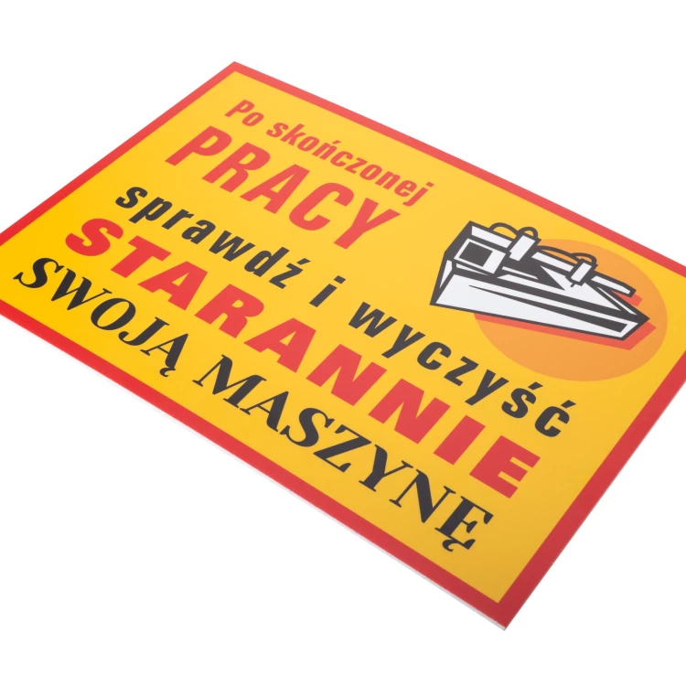 Retro Information Sign 210x298mm - Check Machine Cleanliness - BHP198