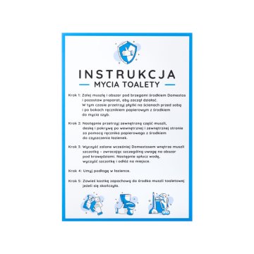 Information plaque dim. 303x210mm - Toilet cleaning instructions - BHP201