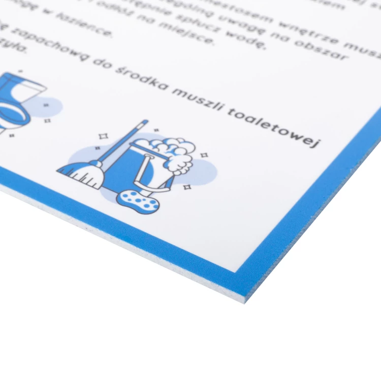 Information plaque dim. 303x210mm - Toilet cleaning instructions - BHP201