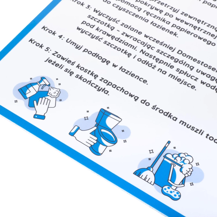 Information plaque dim. 303x210mm - Toilet cleaning instructions - BHP201