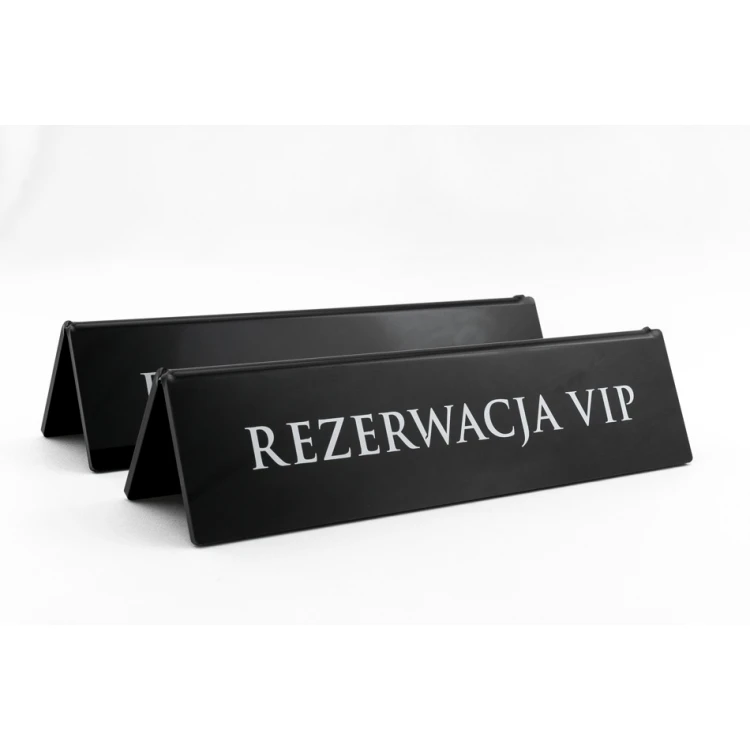 Reservation - acrylic stand with any inscription - dim. 210x50mm - black acrylic - REZ006