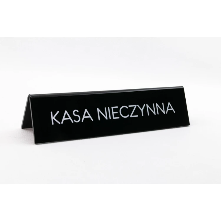 Reservation - acrylic stand with any inscription - dim. 210x50mm - black acrylic - REZ006