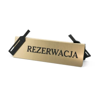 Reservation - table stand - dim. 200x60mm - engraving laminate with black plexi - REZ011