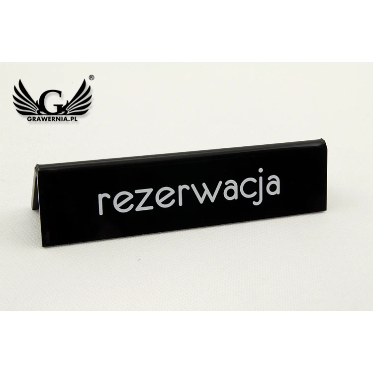 Reservation - stand for tables - dim. 140x35mm - black acrylic - REZ005
