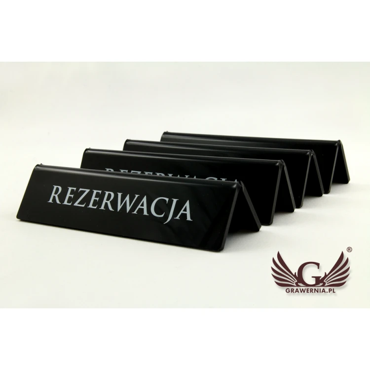 Reservation - stand for tables - dim. 140x35mm - black acrylic - REZ005