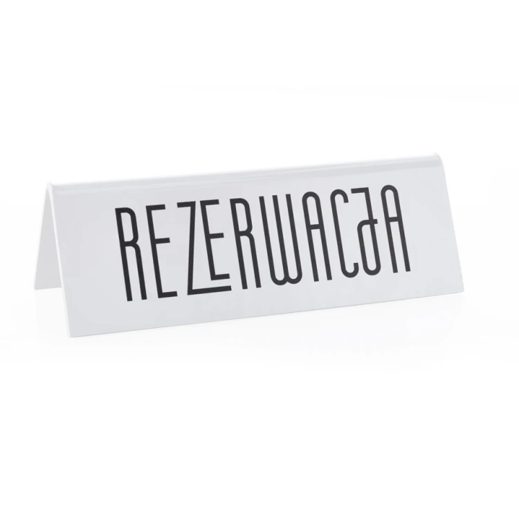 Reservation - stand for tables - dim. 170x60mm - matte white plexi - REZ015