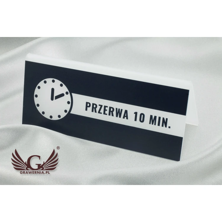 Reservation - stand with any inscription - size 150x65mm - frosted acrylic - UV print - REZ007