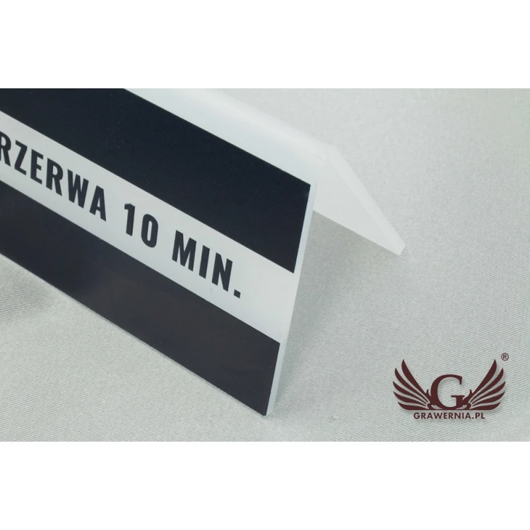 Reservation - stand with any inscription - size 150x65mm - frosted acrylic - UV print - REZ007