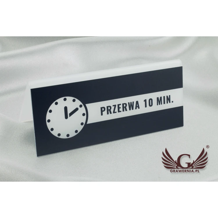 Reservation - stand with any inscription - size 150x65mm - frosted acrylic - UV print - REZ007