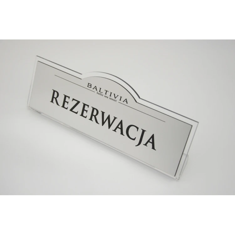Reservation - stands for tables 180x67mm SILVER - REZ002