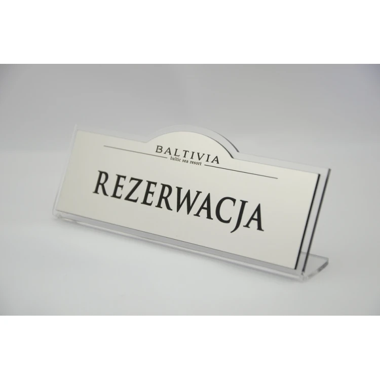 Reservation - stands for tables 180x67mm SILVER - REZ002
