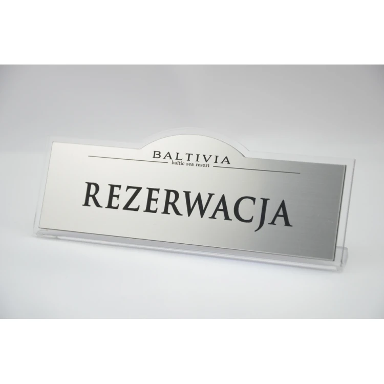 Reservation - stands for tables 180x67mm SILVER - REZ002