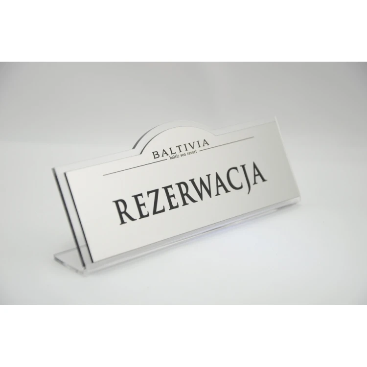 Reservation - stands for tables 180x67mm SILVER - REZ002