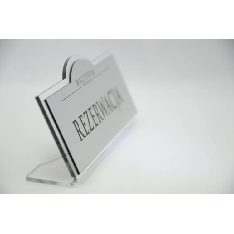 Reservation - stands for tables 180x67mm SILVER - REZ002