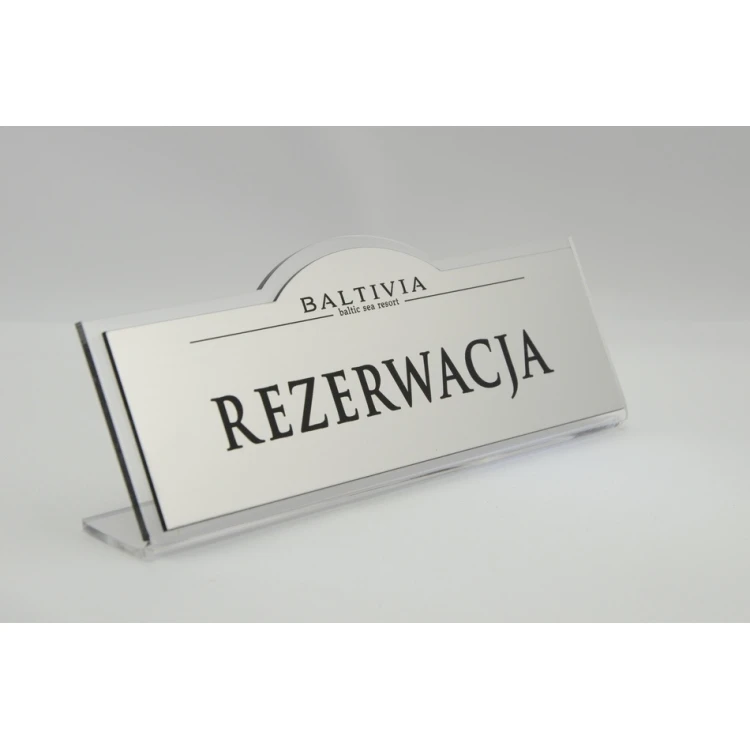 Reservation - stands for tables 180x67mm SILVER - REZ002