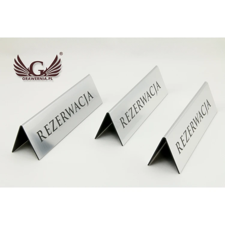 Reservation - stands for tables 195x55mm SILVER - REZ004