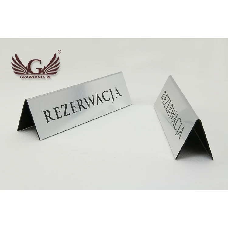 Reservation - stands for tables 195x55mm SILVER - REZ004
