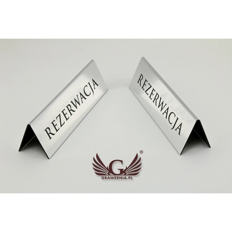 Reservation - stands for tables 195x55mm SILVER - REZ004