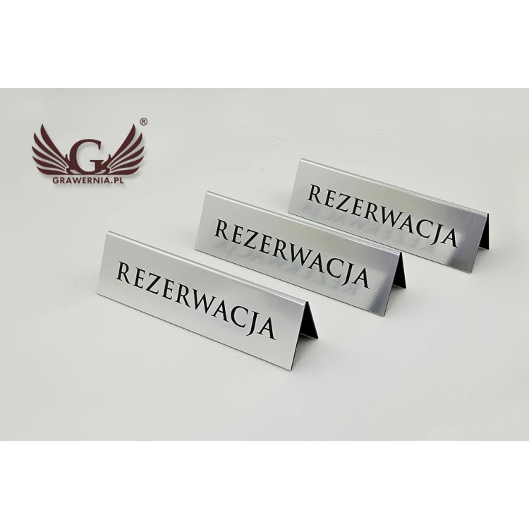 Reservation - stands for tables 195x55mm SILVER - REZ004