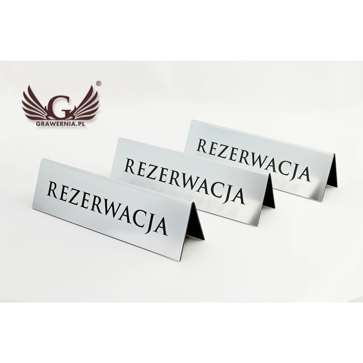 Reservation - stands for tables 195x55mm SILVER - REZ004