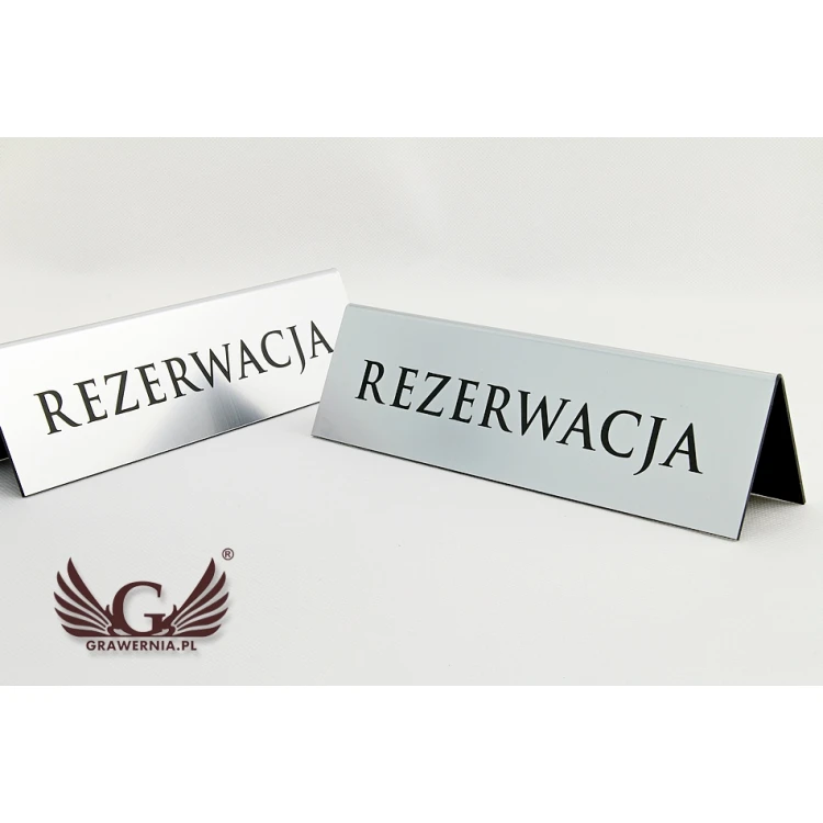 Reservation - stands for tables 195x55mm SILVER - REZ004