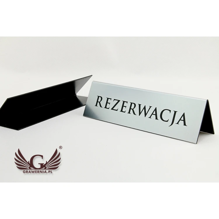 Reservation - stands for tables 195x55mm SILVER - REZ004