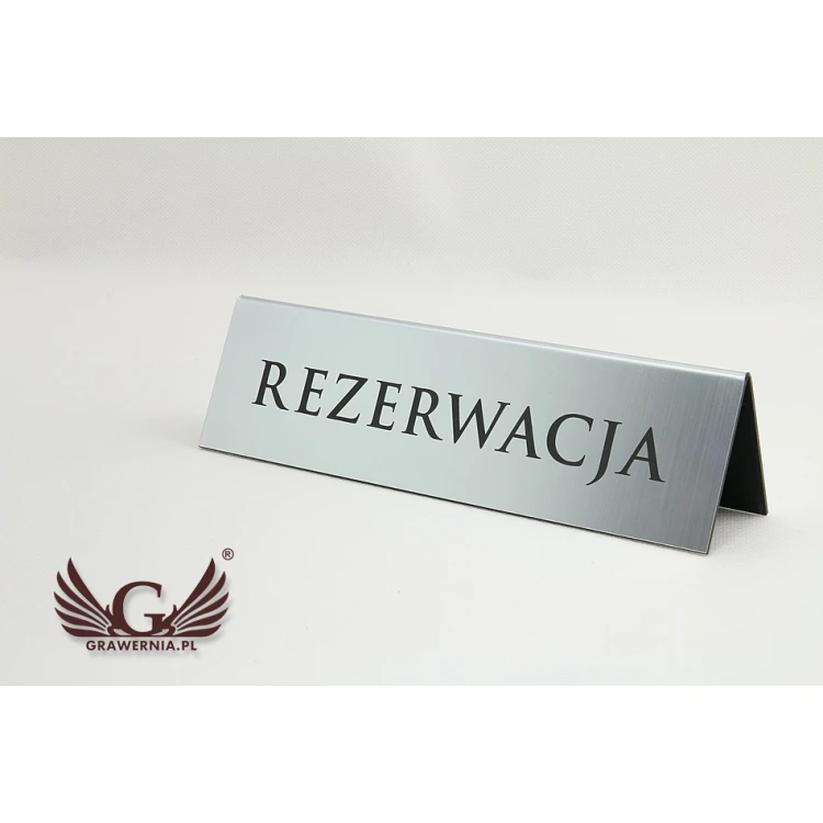 Reservation - stands for tables 195x55mm SILVER - REZ004