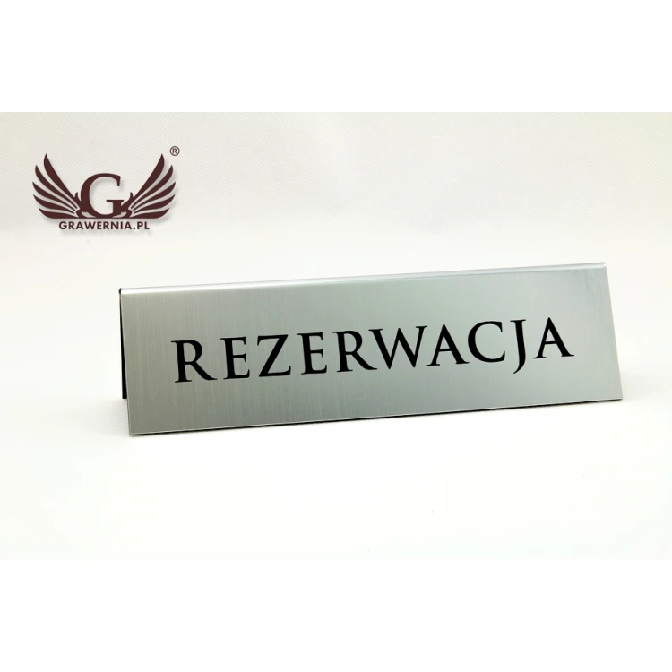 Reservation - stands for tables 195x55mm SILVER - REZ004