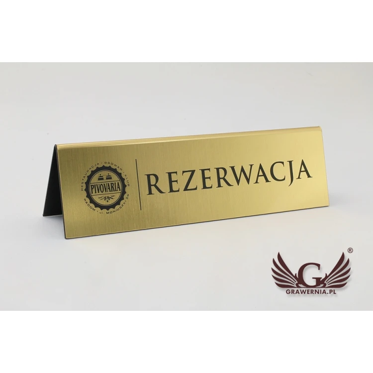 Reservation - table stands 195x55mm GOLD - REZ003
