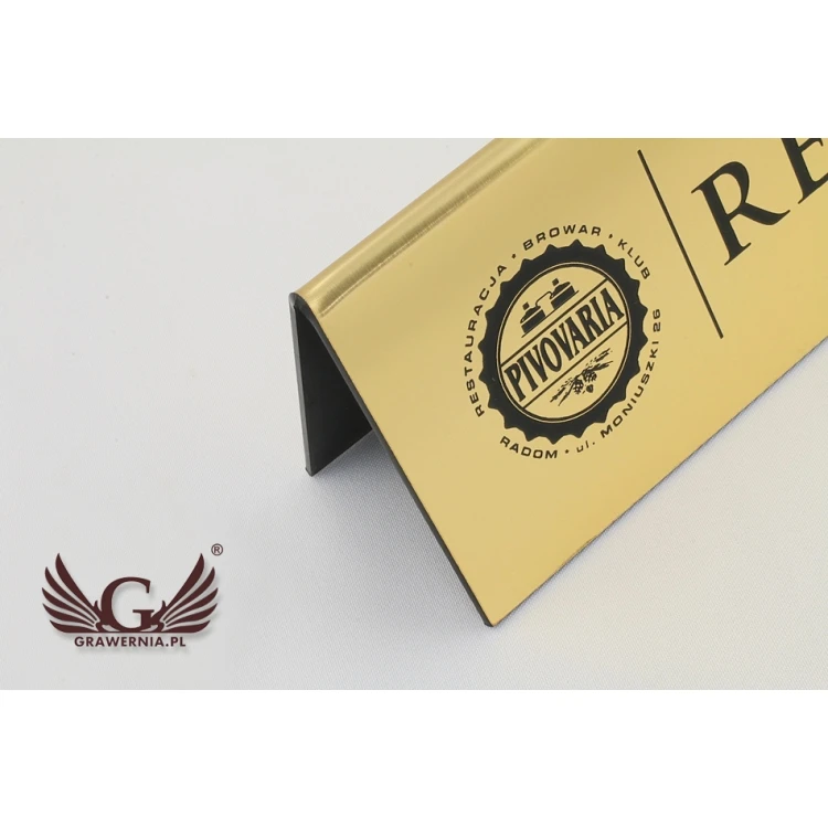 Reservation - table stands 195x55mm GOLD - REZ003