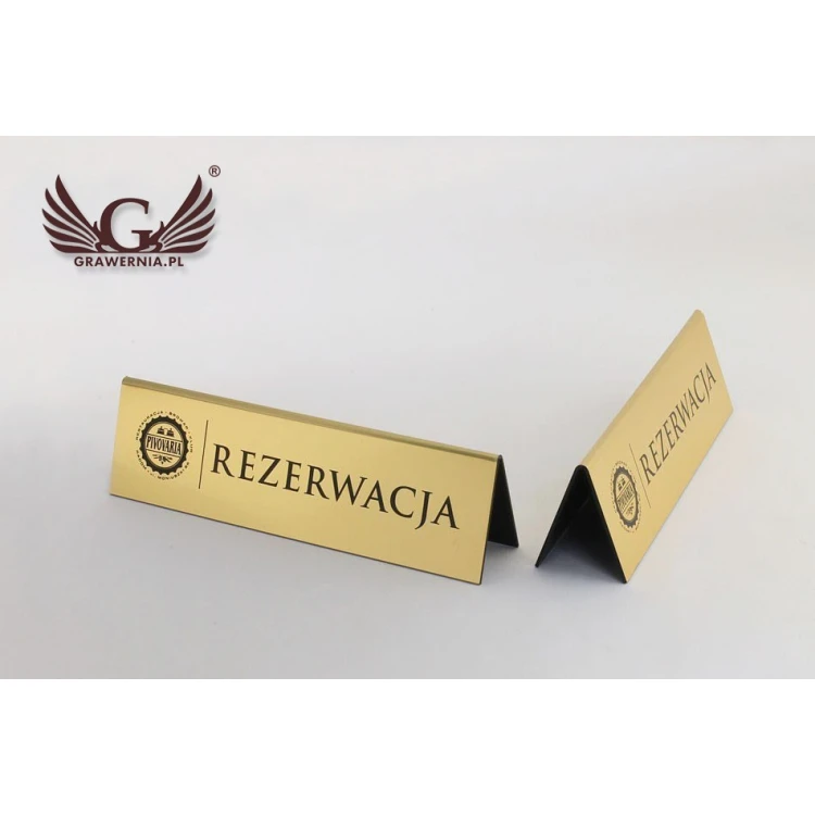 Reservation - table stands 195x55mm GOLD - REZ003
