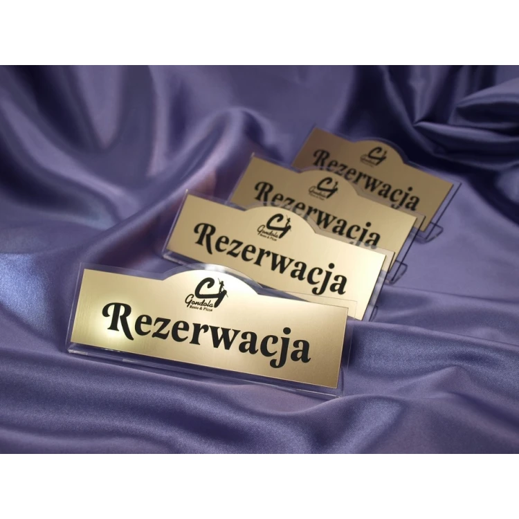 Reservation - table stands 180x67mm GOLD - REZ001