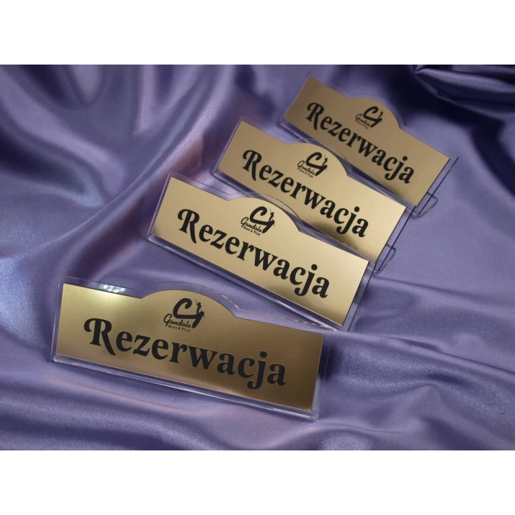 Reservation - table stands 180x67mm GOLD - REZ001