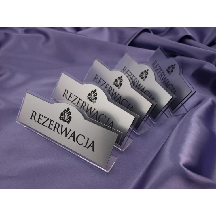 Reservation - stands for tables 180x67mm SILVER - REZ002